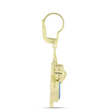 Cercei din Argint 925 Placat cu Aur ( 8.57 grame ) cu Labradorit 3.25 Carate