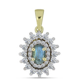 Pandantiv din Argint 925 Placat cu Aur ( 1.31 grame ) cu Labradorit și Topaz Alb 1.03 Carate