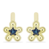 Cercei din Argint 925 Placat cu Aur ( 4.27 grame ) cu Diamant Albastru 0.01 Carate