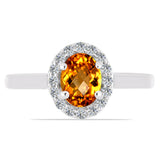 Inel din Argint 925 ( 2.52 grame ) cu Citrin Madeira și Topaz Alb 1.37 Carate