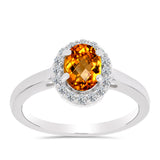 Inel din Argint 925 ( 2.52 grame ) cu Citrin Madeira și Topaz Alb 1.37 Carate