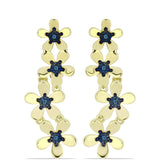 Cercei din Argint 925 Placat cu Aur ( 6.13 grame ) cu Diamant Albastru 0.06 Carate