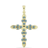 Cruce Pandantiv din Argint 925 Placat cu Aur ( 3.24 grame ) cu Labradorit 0.64 Carate