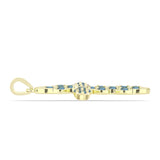 Cruce Pandantiv din Argint 925 Placat cu Aur ( 3.24 grame ) cu Labradorit 0.64 Carate