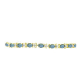 Brățară din Argint 925 Placat cu Aur ( 7.12 grame ) cu Labradorit și Topaz Alb 4.05 Carate