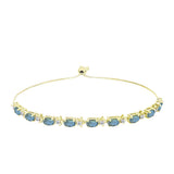Brățară din Argint 925 Placat cu Aur ( 7.12 grame ) cu Labradorit și Topaz Alb 4.05 Carate
