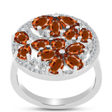 Inel din Argint 925 ( 4.17 grame ) cu Citrin Madeira și Topaz Alb 2.66 Carate