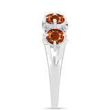Inel din Argint 925 ( 2.03 grame ) cu Citrin Madeira și Topaz Alb 1.08 Carate