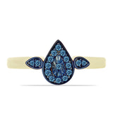 Inel din Argint 925 Placat cu Aur ( 2.19 grame ) cu Diamant Albastru 0.18 Carate
