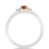 Inel din Argint 925 ( 1.6 grame ) cu Citrin Madeira și Topaz Alb 0.44 Carate