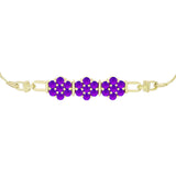 Brățară din Argint 925 Placat cu Aur ( 7.07 grame ) cu Agat Violet 2.11 Carate