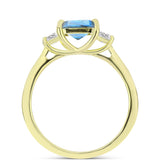 Inel din Argint 925 Placat cu Aur ( 1.98 grame ) cu Labradorit și Topaz Alb 1.11 Carate