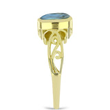 Inel din Argint 925 Placat cu Aur ( 3.42 grame ) cu Labradorit 1.96 Carate