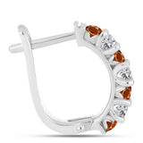 Cercei din Argint 925 ( 3.46 grame ) cu Citrin Madeira și Topaz Alb 0.95 Carate