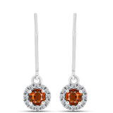 Cercei din Argint 925 ( 1.61 grame ) cu Citrin Madeira și Topaz Alb 0.7 Carate