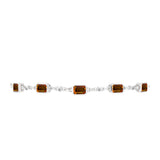 Brățară din Argint 925 ( 3.79 grame ) cu Citrin Madeira și Topaz Alb 2.81 Carate