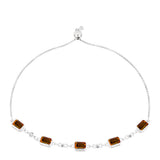 Brățară din Argint 925 ( 3.79 grame ) cu Citrin Madeira și Topaz Alb 2.81 Carate