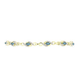 Brățară din Argint 925 Placat cu Aur ( 7.13 grame ) cu Labradorit și Topaz Alb 1.75 Carate