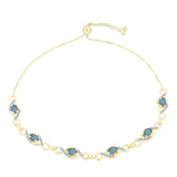 Brățară din Argint 925 Placat cu Aur ( 7.13 grame ) cu Labradorit și Topaz Alb 1.75 Carate
