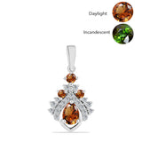 Pandantiv din Argint 925 ( 1.42 grame ) cu Zultanit Anatolian Certificat cultivat în laborator și Topaz Alb 1.56 Carate