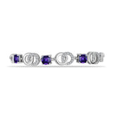 Brățară din Argint 925 ( 9.84 grame ) cu Ametist Marocan și Topaz Alb 5.19 Carate