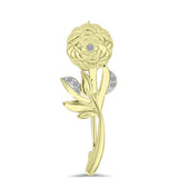 Broşă din Argint 925 Placat cu Aur ( 2.97 grame ) cu Diamant Alb 0.03 Carate