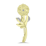 Broşă din Argint 925 Placat cu Aur ( 2.97 grame ) cu Diamant Alb 0.03 Carate