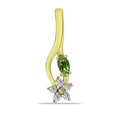 Pandantiv din Argint 925 Placat cu Aur ( 1.66 grame ) cu Safir verde și Topaz Alb 0.52 Carate