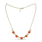 Colier din Argint 925 Placat cu Aur ( 6.11 grame ) cu Turcoaz Mohave și Topaz Alb 5.28 Carate