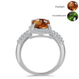 Inel din Argint 925 ( 4.04 grame ) cu Zultanit Anatolian Certificat cultivat în laborator și Topaz Alb 8.35 Carate