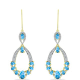 Cercei din Argint 925 Placat cu Aur ( 7.17 grame ) cu Larimar(Piatra delfinului) 5.87 Carate