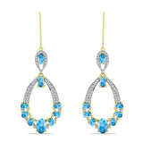 Cercei din Argint 925 Placat cu Aur ( 7.17 grame ) cu Larimar(Piatra delfinului) 5.87 Carate
