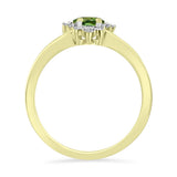 Inel din Argint 925 Placat cu Aur ( 3.01 grame ) cu Safir verde și Topaz Alb 0.51 Carate