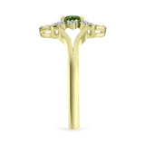 Inel din Argint 925 Placat cu Aur ( 3.01 grame ) cu Safir verde și Topaz Alb 0.51 Carate