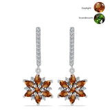 Cercei din Argint 925 ( 5.07 grame ) cu Zultanit Anatolian Certificat cultivat în laborator și Topaz Alb 2.88 Carate