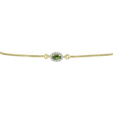 Brățară din Argint 925 Placat cu Aur ( 2.58 grame ) cu Safir verde și Topaz Alb 0.4 Carate