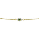 Brățară din Argint 925 Placat cu Aur ( 2.58 grame ) cu Safir verde și Topaz Alb 0.4 Carate