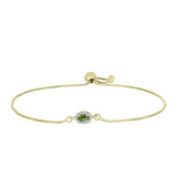 Brățară din Argint 925 Placat cu Aur ( 2.58 grame ) cu Safir verde și Topaz Alb 0.4 Carate