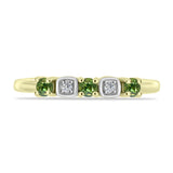 Inel din Argint 925 Placat cu Aur ( 1.85 grame ) cu Safir verde și Topaz Alb 0.34 Carate