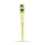 Inel din Argint 925 Placat cu Aur ( 1.85 grame ) cu Safir verde și Topaz Alb 0.34 Carate