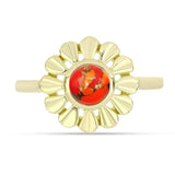 Inel din Argint 925 Placat cu Aur ( 3.1 grame ) cu Turcoaz Mohave 0.49 Carate
