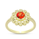 Inel din Argint 925 Placat cu Aur ( 3.1 grame ) cu Turcoaz Mohave 0.49 Carate