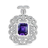 Pandantiv din Argint 925 ( 3.98 grame ) cu Ametist Marocan și Topaz Alb 3.48 Carate