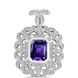 Pandantiv din Argint 925 ( 3.98 grame ) cu Ametist Marocan și Topaz Alb 3.48 Carate