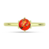 Inel din Argint 925 Placat cu Aur ( 1.91 grame ) cu Turcoaz Mohave 0.83 Carate