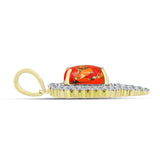 Pandantiv din Argint 925 Placat cu Aur ( 2.39 grame ) cu Turcoaz Mohave și Topaz Alb 2.58 Carate
