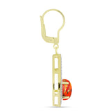 Cercei din Argint 925 Placat cu Aur ( 3.63 grame ) cu Turcoaz Mohave și Topaz Alb 1.89 Carate