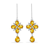 Cercei din Argint 925 ( 4.72 grame ) cu Citrin Rio Golden și Topaz Alb 4.39 Carate