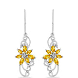 Cercei din Argint 925 ( 4.27 grame ) cu Citrin Rio Golden și Topaz Alb 2.64 Carate