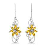 Cercei din Argint 925 ( 4.27 grame ) cu Citrin Rio Golden și Topaz Alb 2.64 Carate
